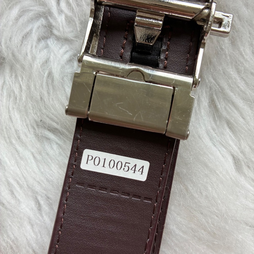 Mens Brown Leather Ratchet Belt Extra Long Cut to Fit Automatic Buckle P0100544 - Picture 10 of 10